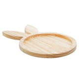 Tábua Petisqueira de Madeira Pinus Redonda Coelho Pascoa 34cm - Ela Decora