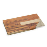 Tábua Teca para Servir com Alça Champanhe 40cm - Ela Decora