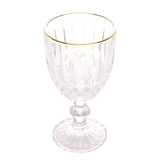 Taça de Vidro Para Água Com Fio de Ouro Greek - 345ml - Ela Decora