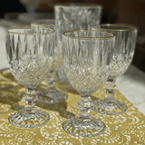 Taça de Vidro Para Água Com Fio de Ouro Greek - 345ml - Ela Decora