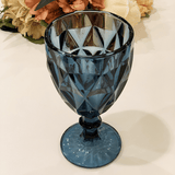 Taça Para Água De Vidro Azul Diamond - 325 ml - Ela Decora