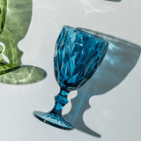 Taça Para Água De Vidro Azul Diamond - 325 ml - Ela Decora