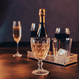 Taça Para Água De Vidro Transparente Diamond - 325ml - Ela Decora