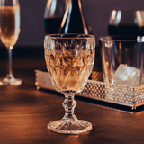 Taça Para Água De Vidro Transparente Diamond - 325ml - Ela Decora