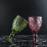 Taça Para Água De Vidro Verde Diamond - 325 ml - Ela Decora