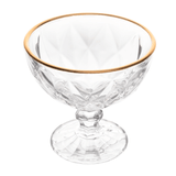 Taça para Sobremesa de Vidro com Fio de Ouro Diamond 250ml - Ela Decora