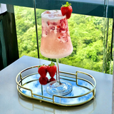 Bandeja Decorativa Metal Dourada 32cm