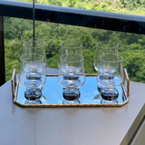 Jogo 6 Taças de Vidro Base Esfera Fume 440ml