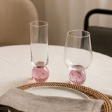 Taça de Vidro Transparente e Pink 250ml