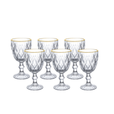 Jogo 6 Taças de Vidro com Borda Dourada 300ml