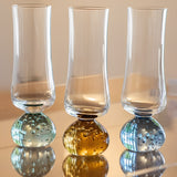 Jogo 6 Taças Champanhe Base Esfera Azul e Transparente 240ml