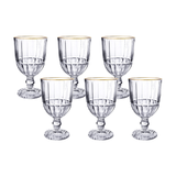 Jogo 6 Taças de Vidro Cristalle com Borda Dourada 360ml