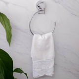 Toalheiro Argola 18cm Cromado Com Ventosa - Ela Decora