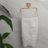 Toalheiro Argola Fixação Parafuso 18cm Rose Gold - Ela Decora