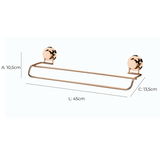 Toalheiro Duplo 45cm Rose Gold Com Ventosas - Ela Decora
