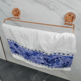 Toalheiro Duplo 45cm Rose Gold Com Ventosas - Ela Decora