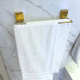 Toalheiro Duplo com Ventosa Dourado 45cm - Ela Decora