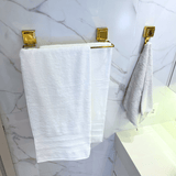 Toalheiro Duplo com Ventosa Dourado 45cm - Ela Decora