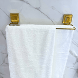 Toalheiro Duplo com Ventosa Dourado 45cm - Ela Decora