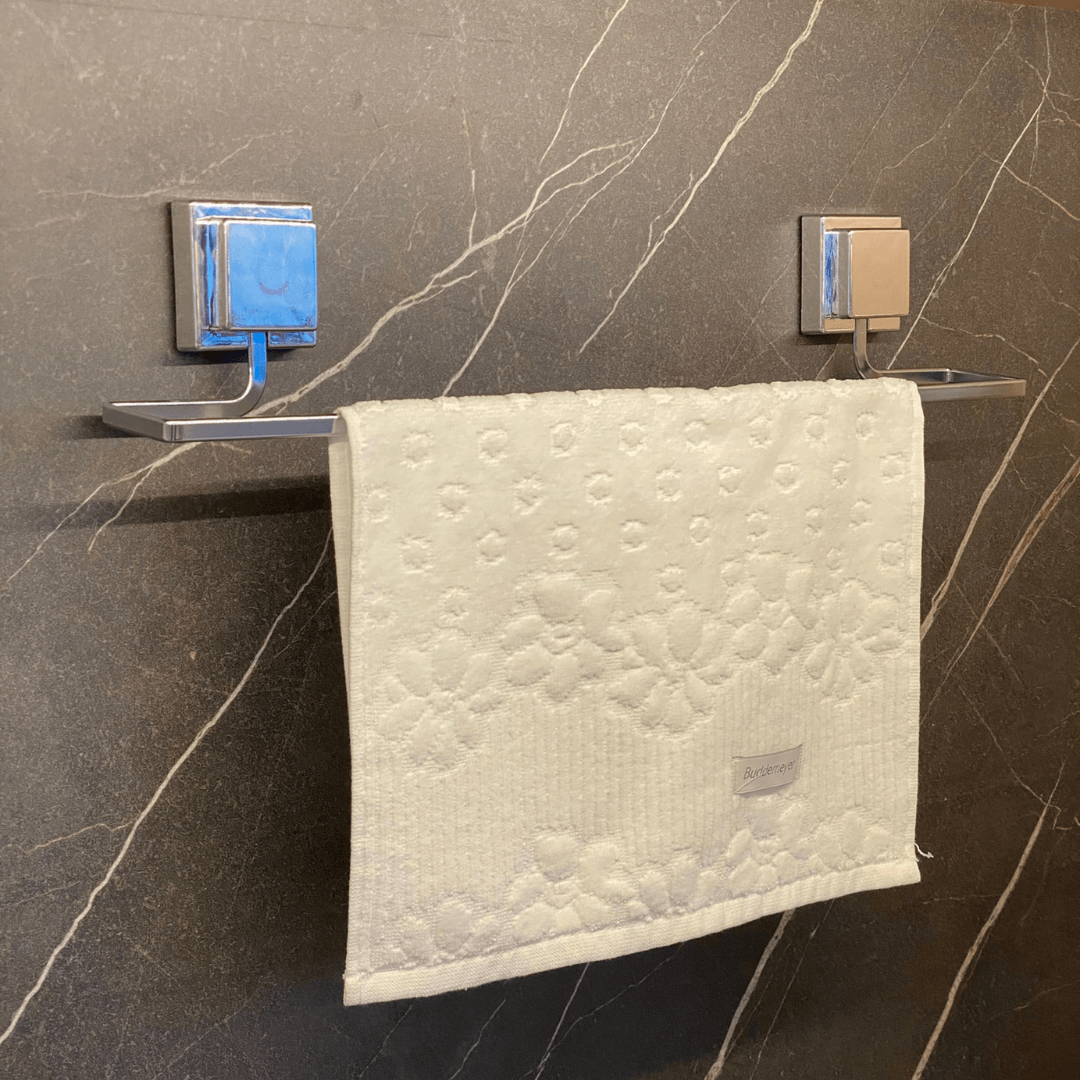 Toalheiro Porta Toalha de Banho de Piatina 3M Cromado 50cm - Ela Decora