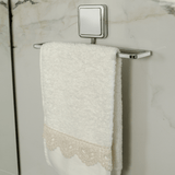 Toalheiro Porta Toalha de Lavabo Fixação por Adesivo Cromado 25cm - Ela Decora