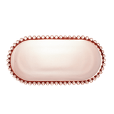 Travessa Cristal de Chumbo Oval Pearl Rosa 24 x 12 cm - Ela Decora