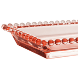 Travessa De Cristal De Chumbo Pearl Rosa 30 x 13 cm - Ela Decora