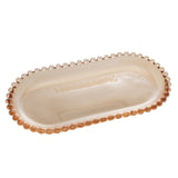 Travessa de Cristal Oval Pearl Âmbar 24cm - Ela Decora