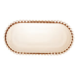Travessa de Cristal Oval Pearl Âmbar 24cm - Ela Decora