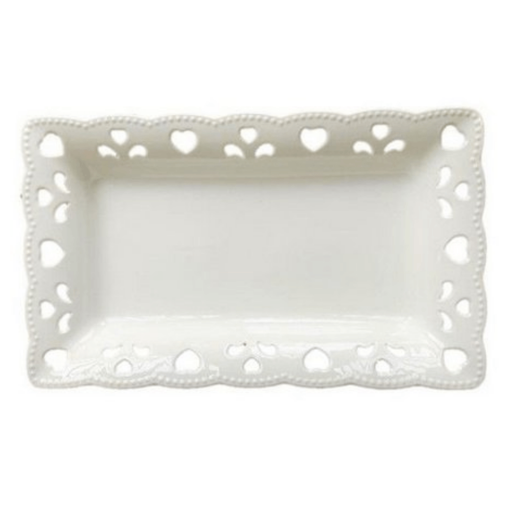 Travessa em Porcelana Branca - 35,6 cm - Ela Decora