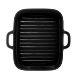 Travessa Grill Porcelana Com Alças Nordica Preto - 19 cm - Ela Decora