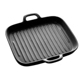 Travessa Grill Porcelana Com Alças Nordica Preto - 19 cm - Ela Decora