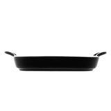 Travessa Grill Porcelana Com Alças Nordica Preto - 19 cm - Ela Decora