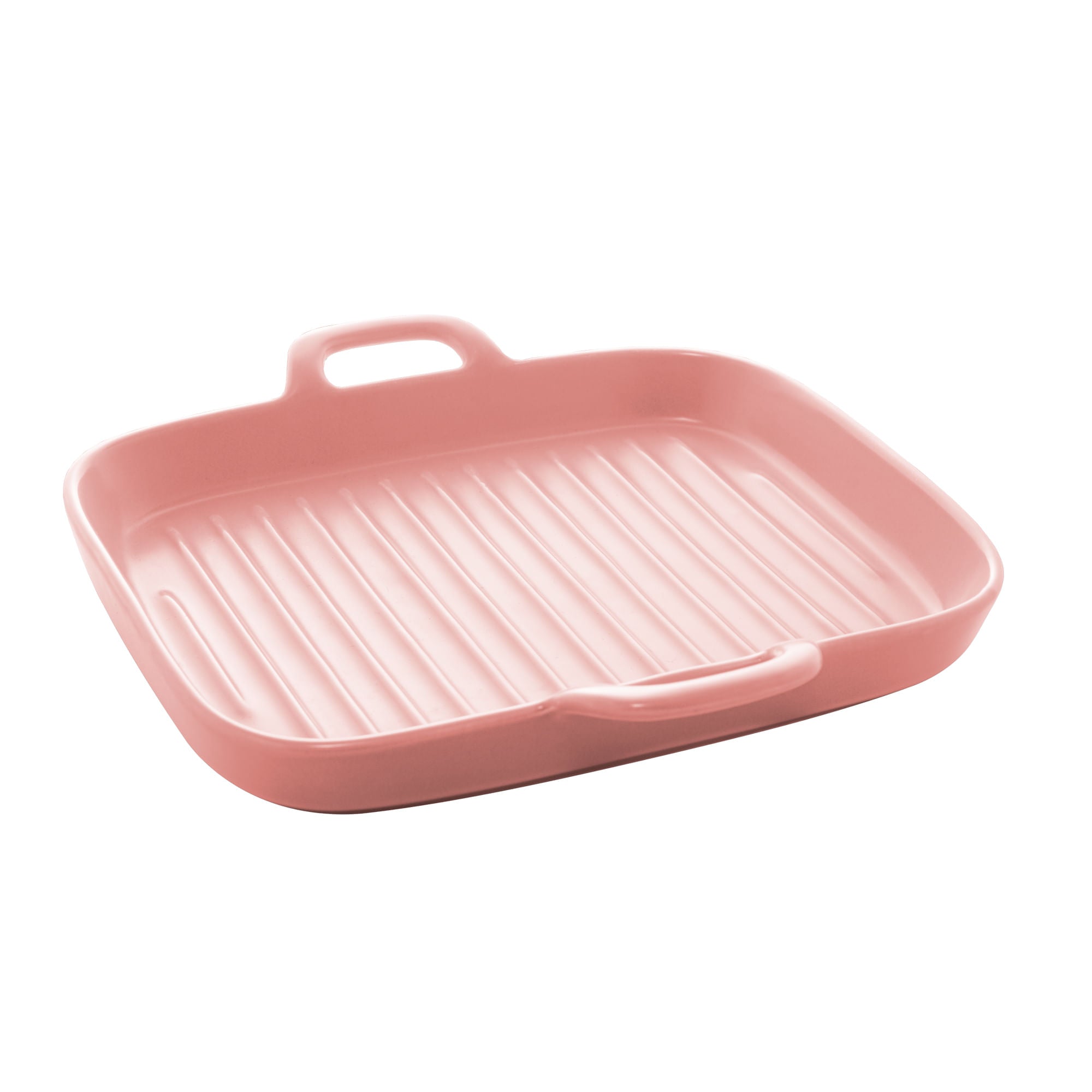 Travessa Grill Porcelana com Alças Nordica Rosa Matt - 19 cm - Ela Decora