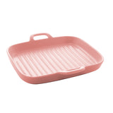 Travessa Grill Porcelana com Alças Nordica Rosa Matt - 19 cm - Ela Decora