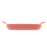 Travessa Grill Porcelana com Alças Nordica Rosa Matt - 19 cm - Ela Decora