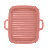 Travessa Grill Porcelana com Alças Nordica Rosa Matt - 19 cm - Ela Decora