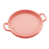 Travessa Grill Redonda Porcelana Nordica Rosa Matt - 23 cm - Ela Decora