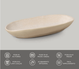 Travessa Oval Funda Orgânica Latte Off White 32cm - Ela Decora