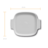 Travessa Quadrada Branca 21cm - Ela Decora