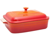 Travessa Retangular com Tampa Laranja 32cm Le Creuset - Ela Decora