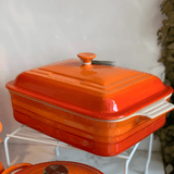 Travessa Retangular com Tampa Laranja 32cm Le Creuset - Ela Decora