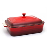 Travessa Retangular com Tampa Vermelha 32cm Le Creuset - Ela Decora