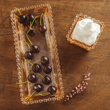 Travessa Retangular de Cristal Coração Âmbar Metalizado - Ela Decora