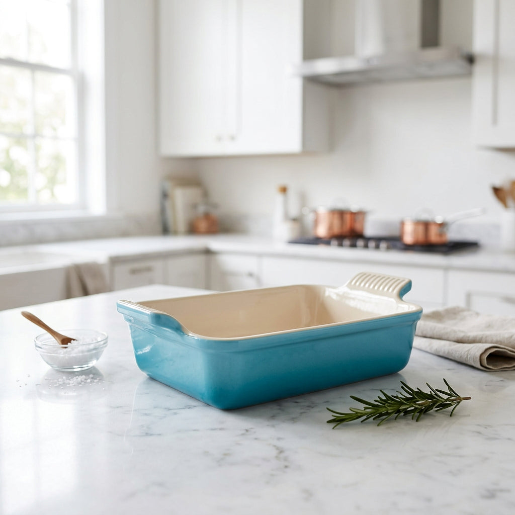 Travessa Retangular Heritage Azul Caribe 26cm Le Creuset - Ela Decora