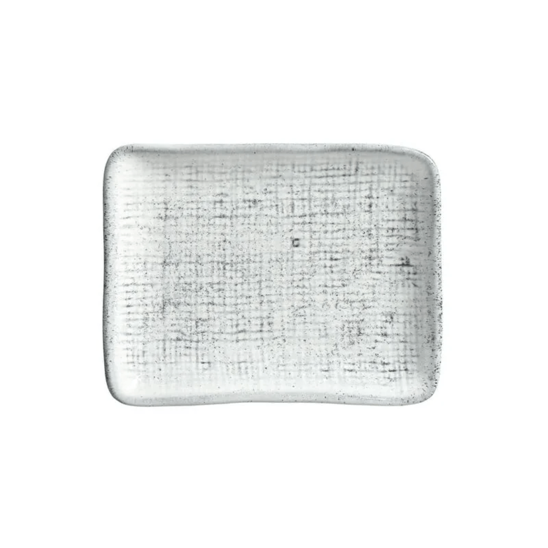 Travessa Retangular Juta Echo Branca 18cm - Ela Decora