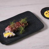Travessa Retangular Juta Matte Preto 27cm - Ela Decora