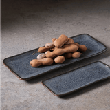 Travessa Retangular Orgânica Titanium 33cm - Ela Decora