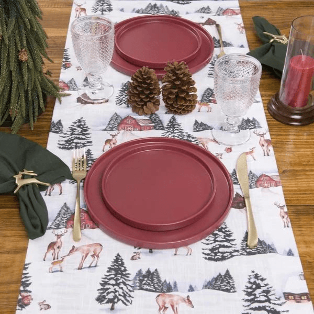 Trilho de Mesa Coloratta Bosque 170cm x 45cm Natal - Ela Decora