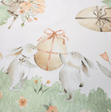 Trilho de Mesa Estampado Coelho Jardim Páscoa 46cm x 143cm - Ela Decora